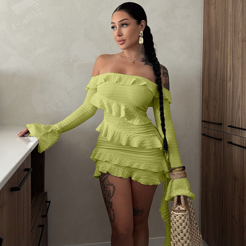 Alicia Off-Shoulder Ruffle Mini Dress