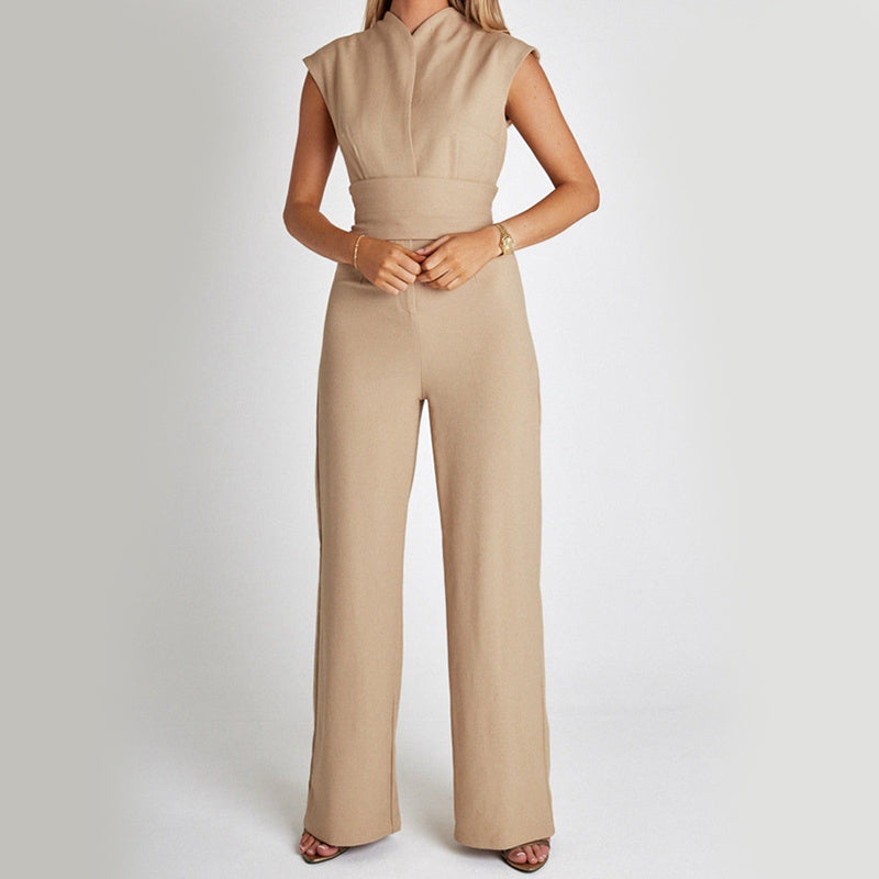 Eleganter ärmelloser Jumpsuit mit V-Ausschnitt