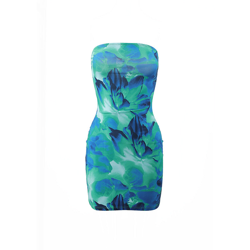 Lily floral sans bretelles robe