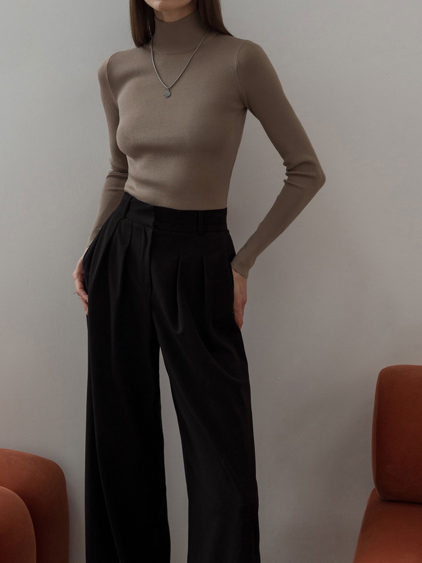 Luxe Ribbed Turtleneck Sweater