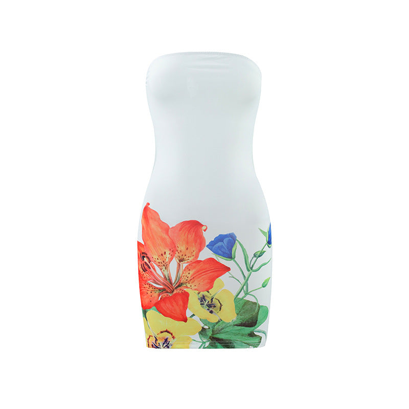 Lily floral sans bretelles robe