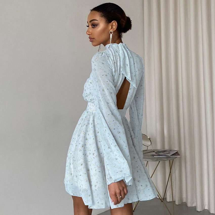 Ariana Flared Long-Sleeve Dress