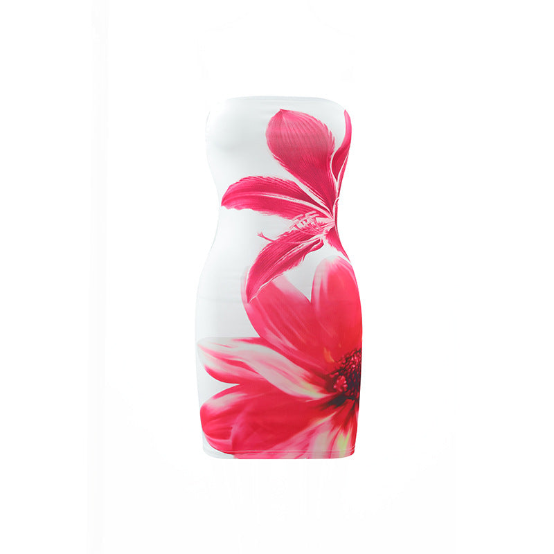 Lily Floral Strapless Mini Dress