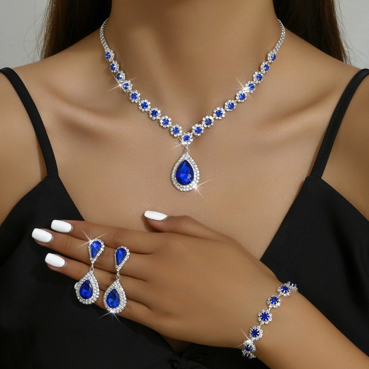 Ensemble de trois pièces de mariée de bijoux de mode