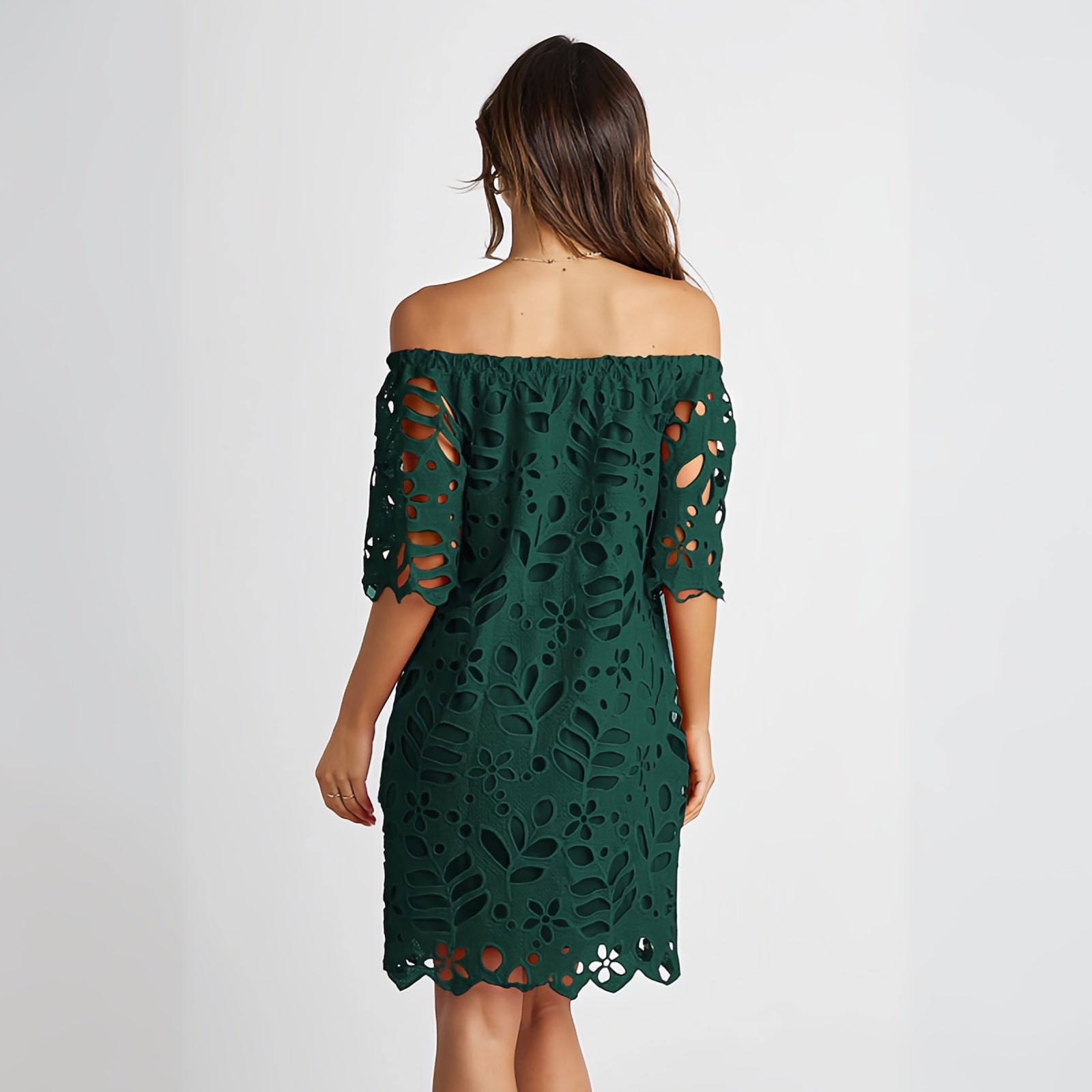 Olivia Off-Shoulder Eyelet Dress