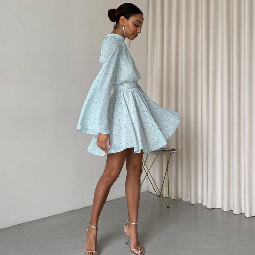 Ariana Flared Long-Sleeve Dress