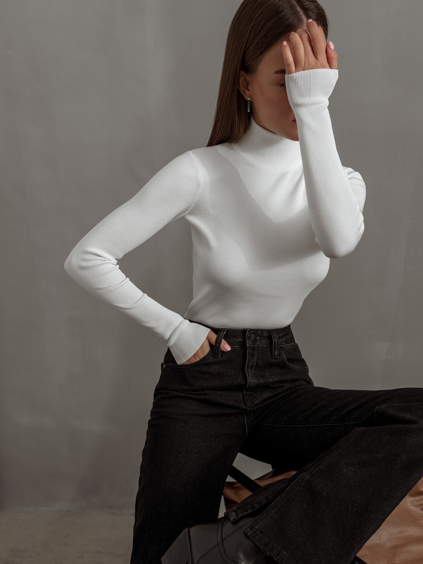 Luxe Ribbed Turtleneck Sweater