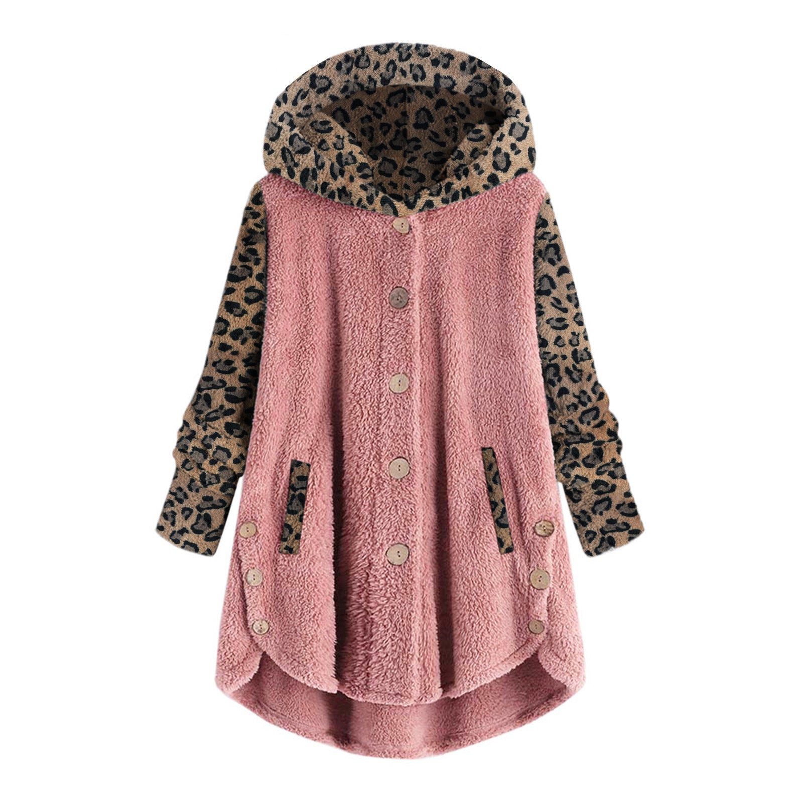 Fiona Leopard Accent Sherpa Coat