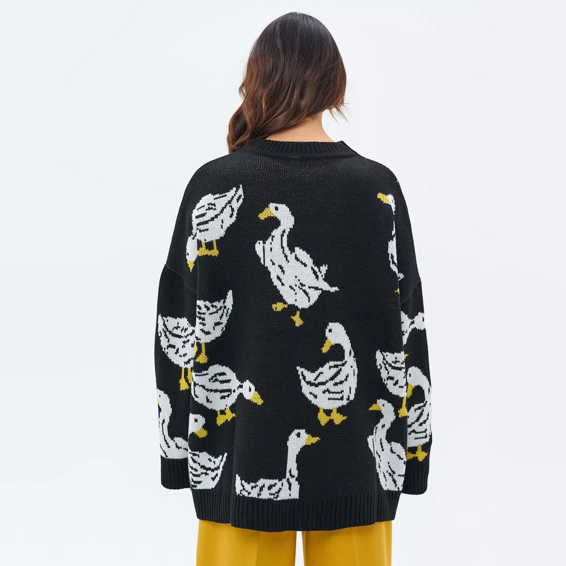 Emily Duck Print Oversized Sweater