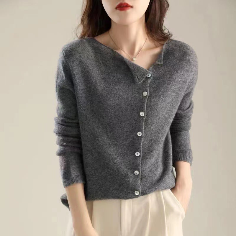 Amelia Asymmetric Button Cardigan