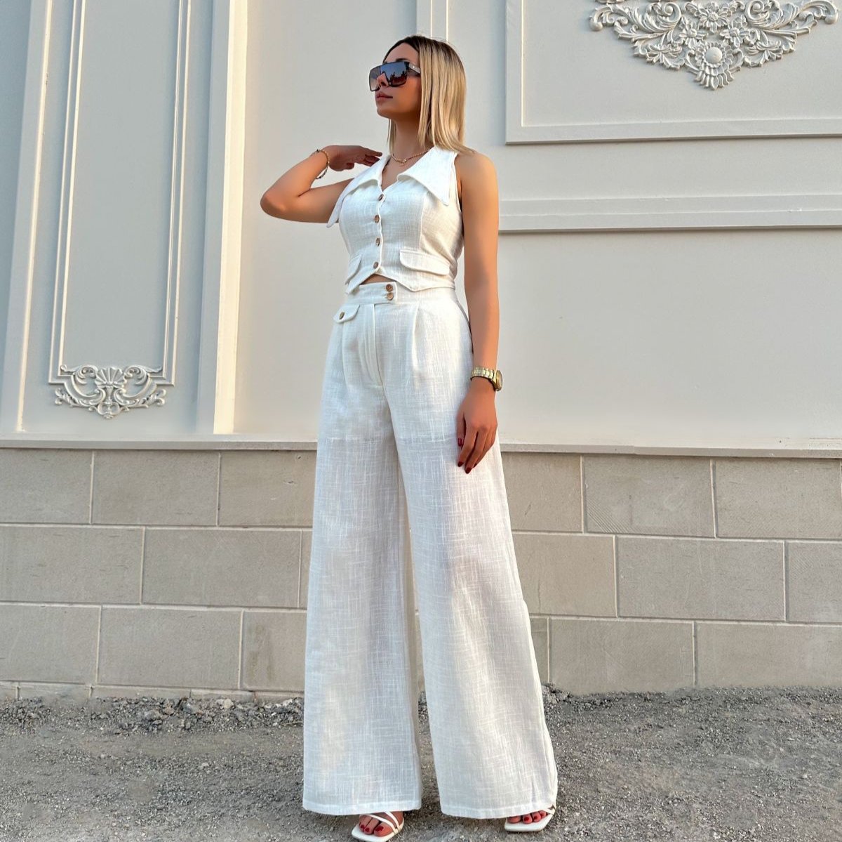 Elegant Linen Two-Piece Set