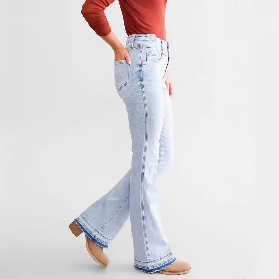 Avery Light-Wash Flare Jeans