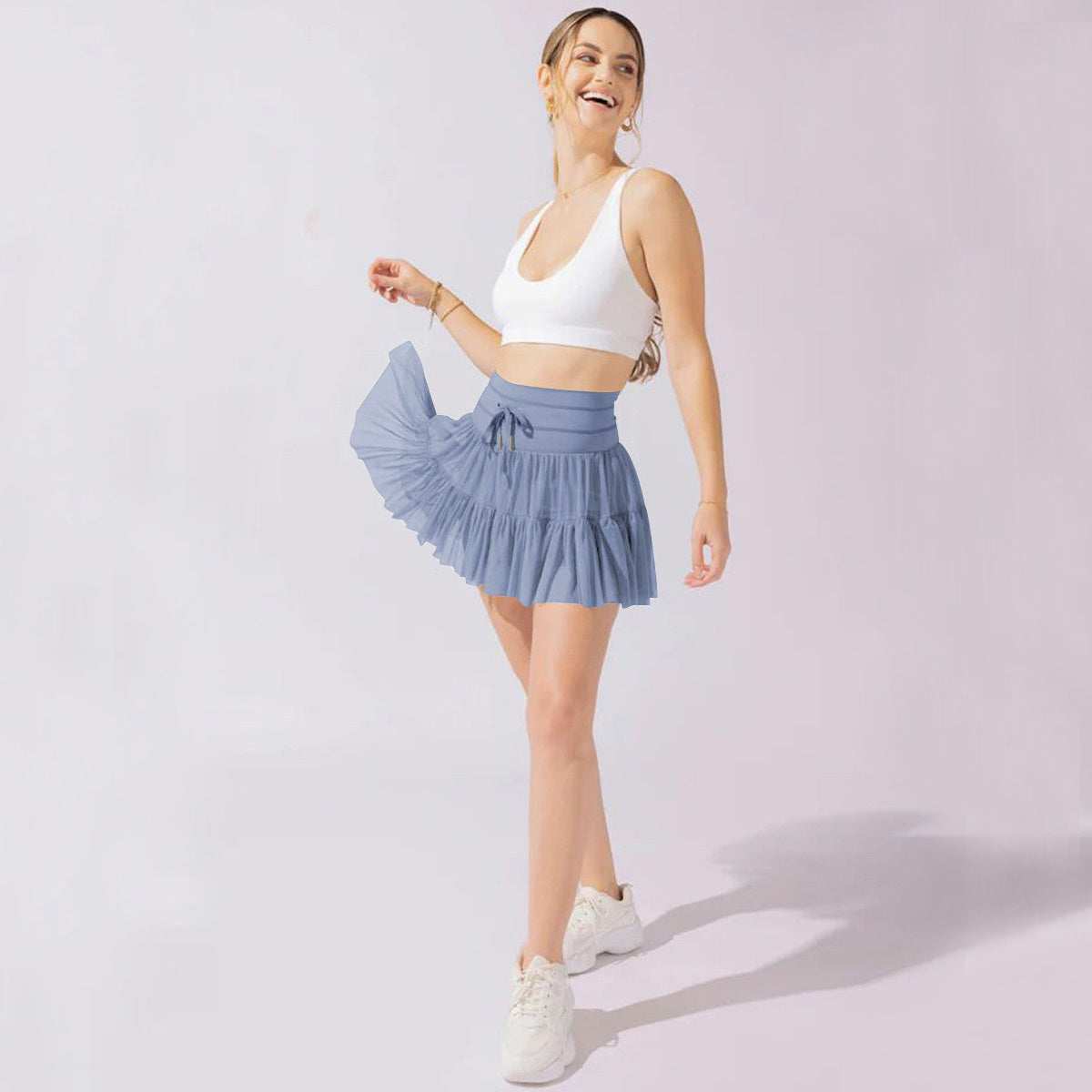 Jupe athlétique - tulle à taille haute légère Skort actif