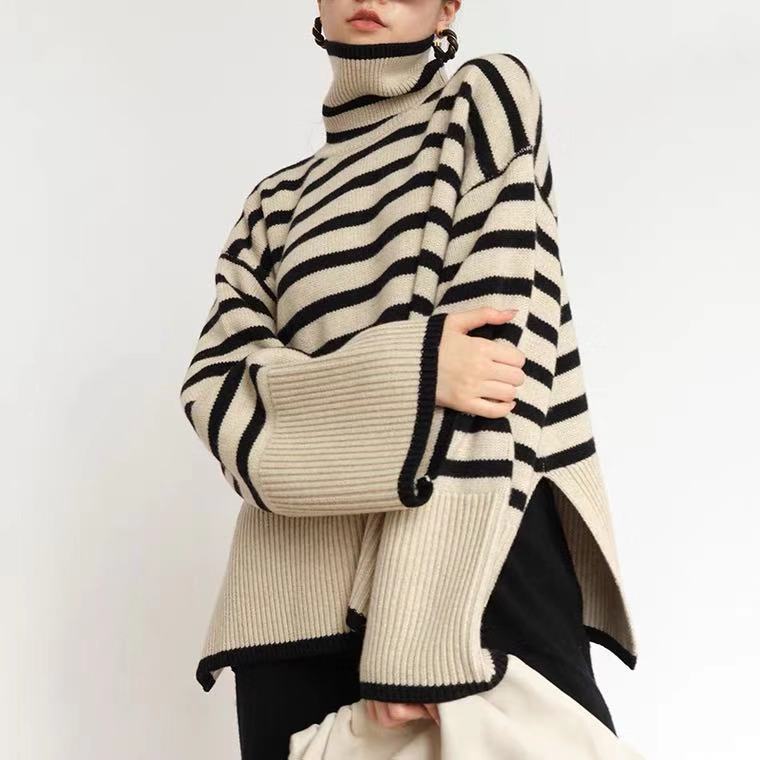 Chloe Striped Turtleneck Sweater