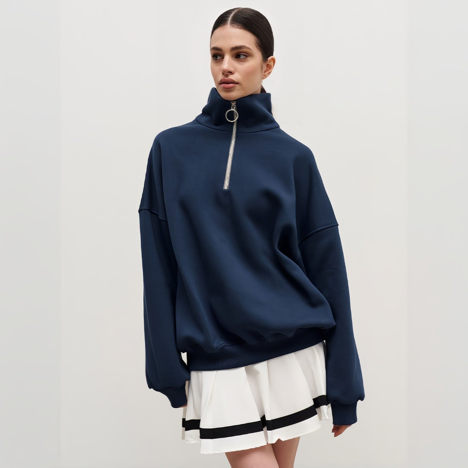 Sophia High-Neck Zip Sweatshirt