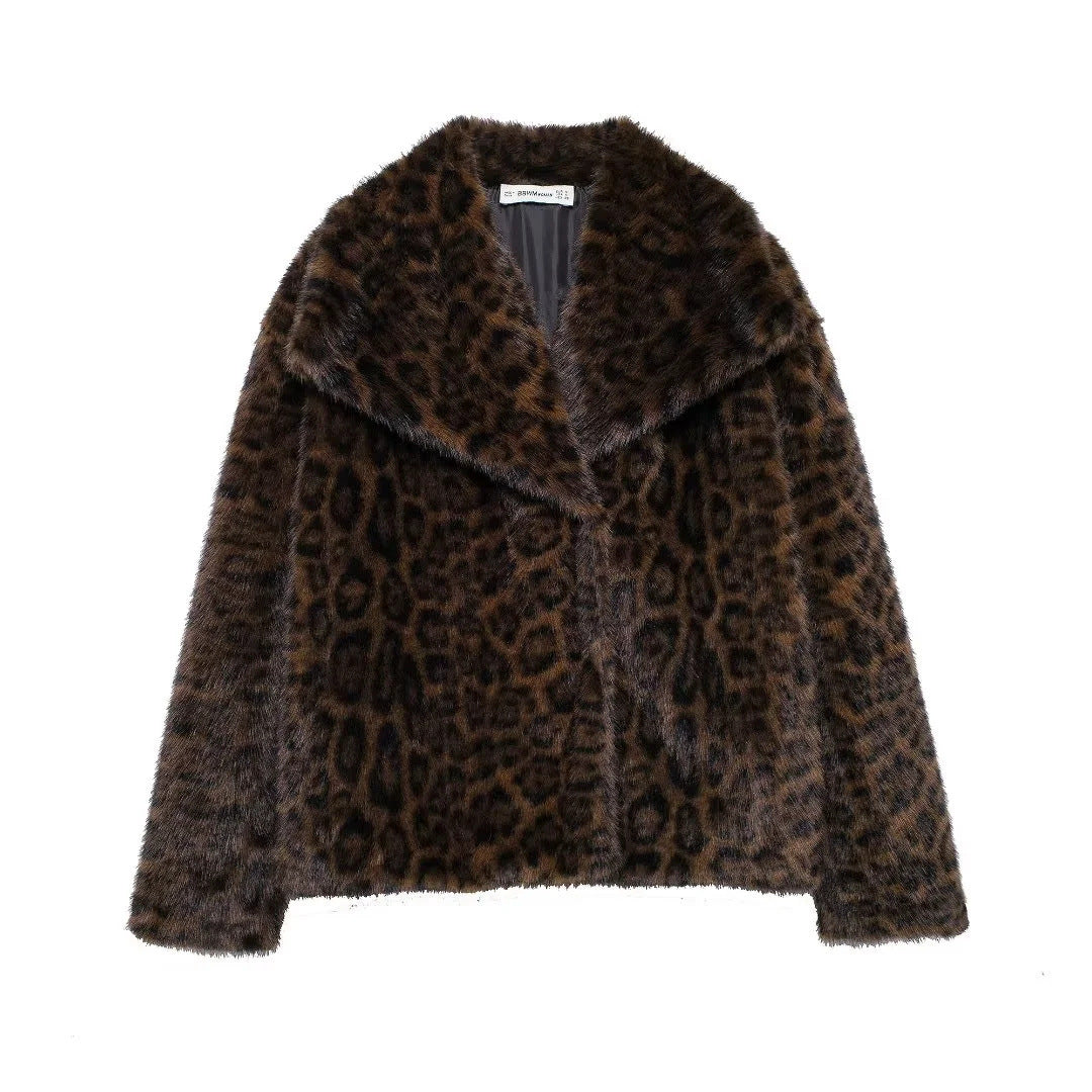 Chloe Leopard Faux Fur Jacket