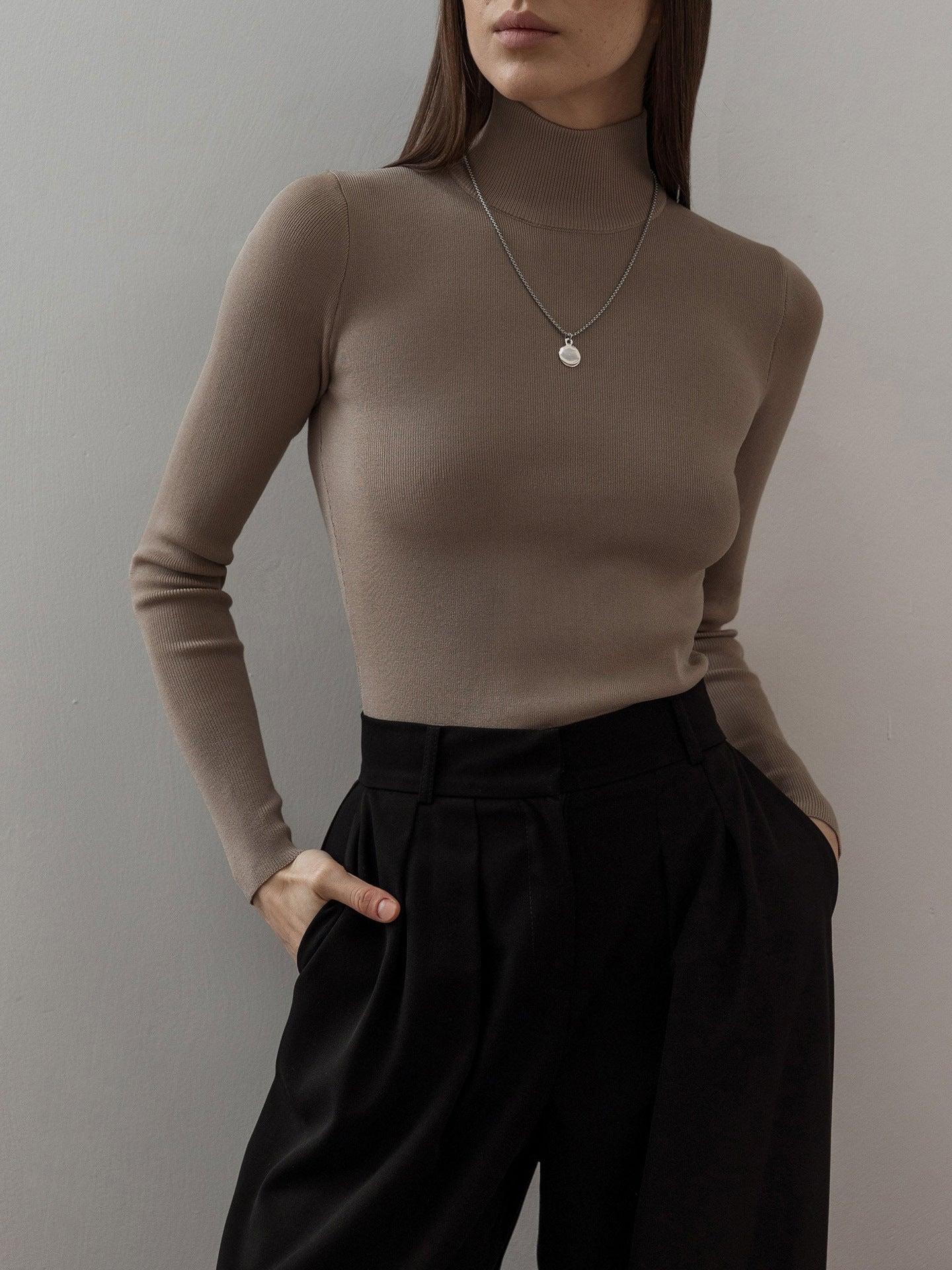 Luxe Ribbed Turtleneck Sweater