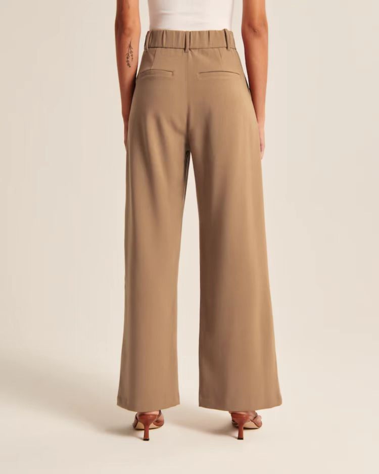 High Waist Wide Leg Trousers with Pockets