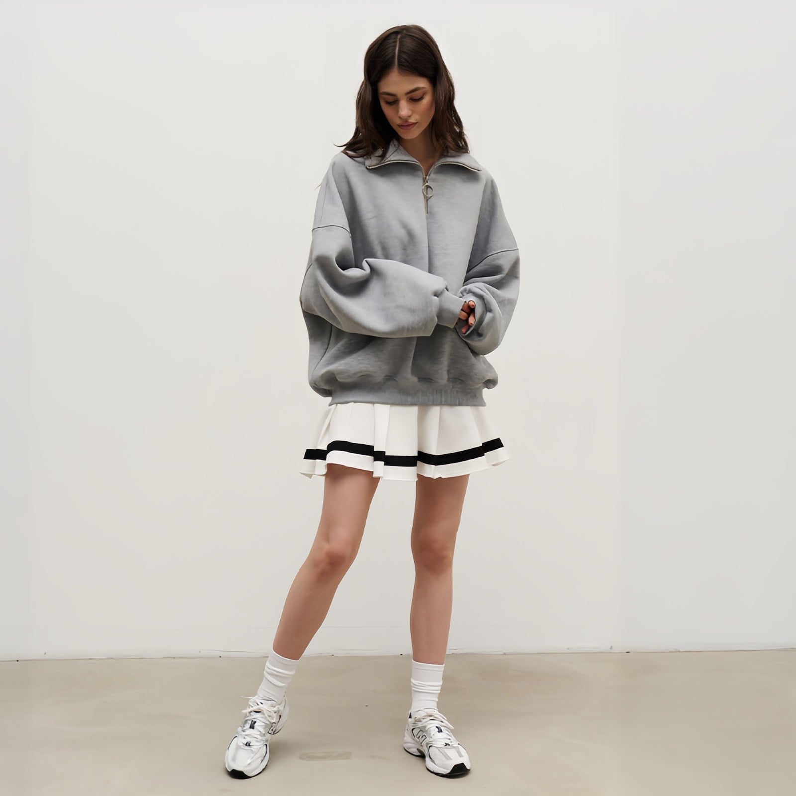 Sophia High-Neck Zip Sweatshirt