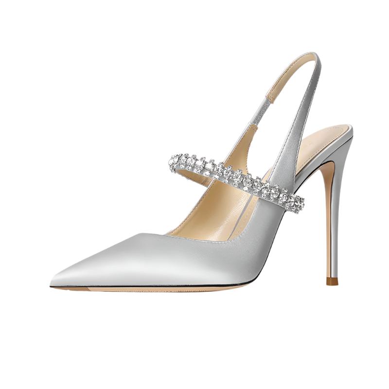 Sophia Crystal Embellished Slingback Heels