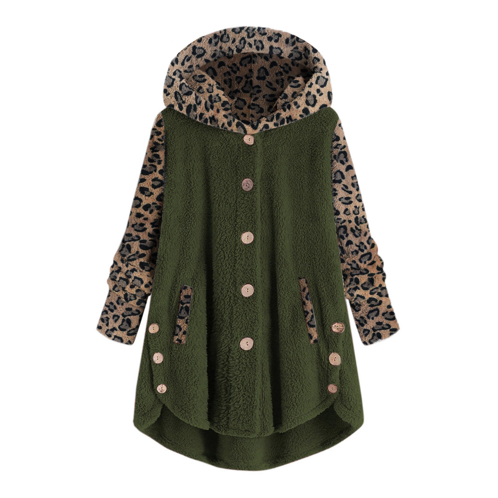 Fiona Leopard Accent Sherpa Coat