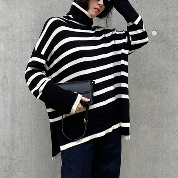 Chloe Striped Turtleneck Sweater