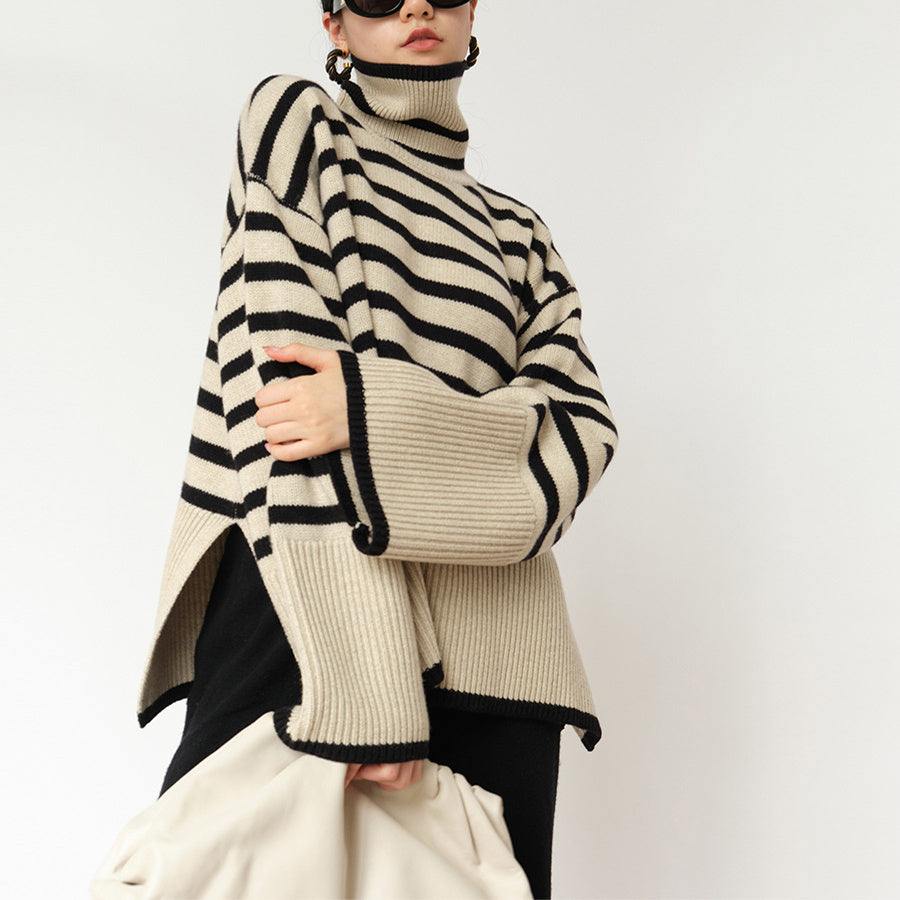 Chloe Striped Turtleneck Sweater