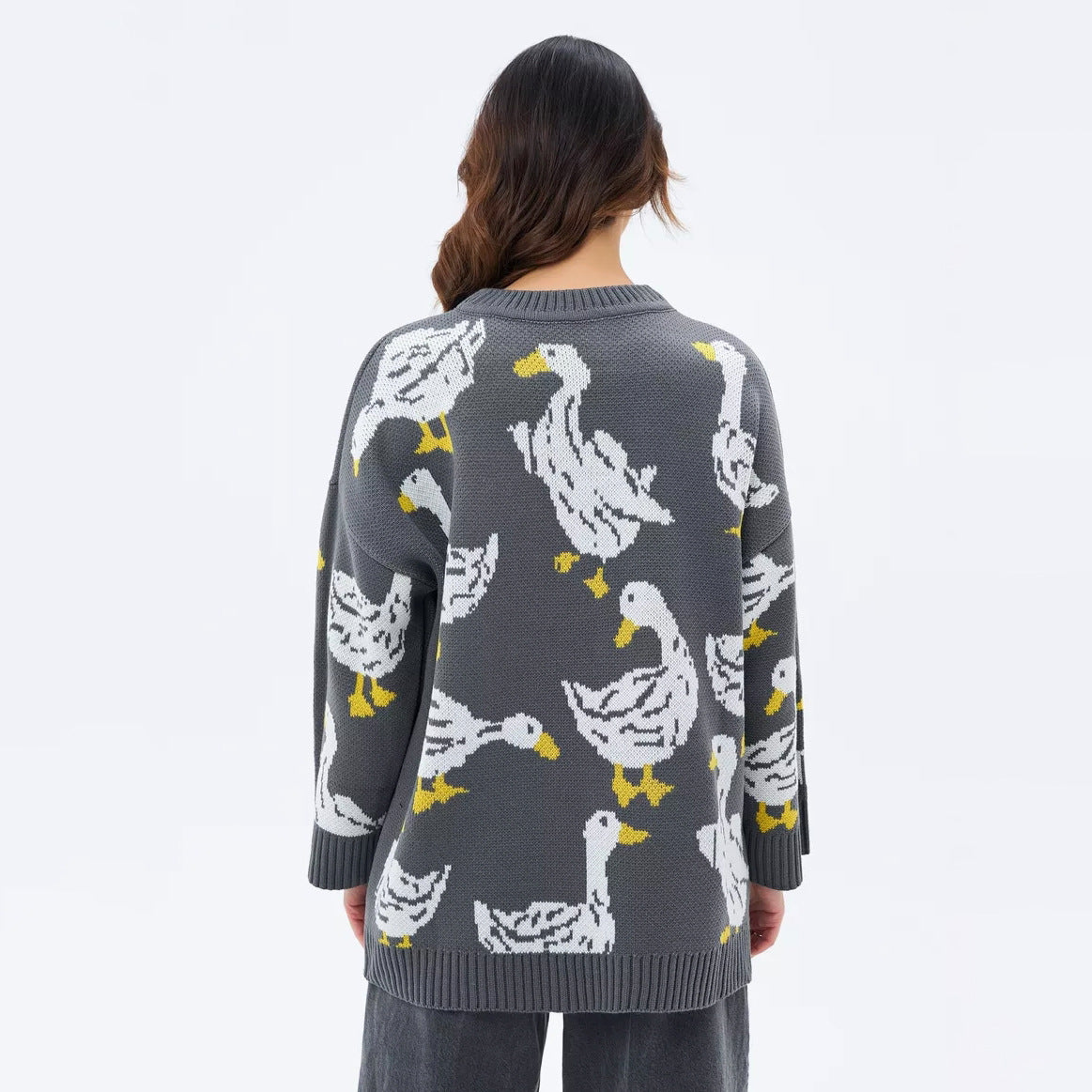 Emily Duck Print Oversized Sweater