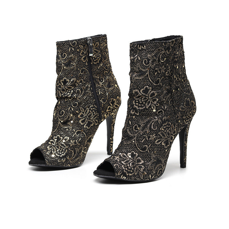 Madison Embellished Lace Ankle Boots