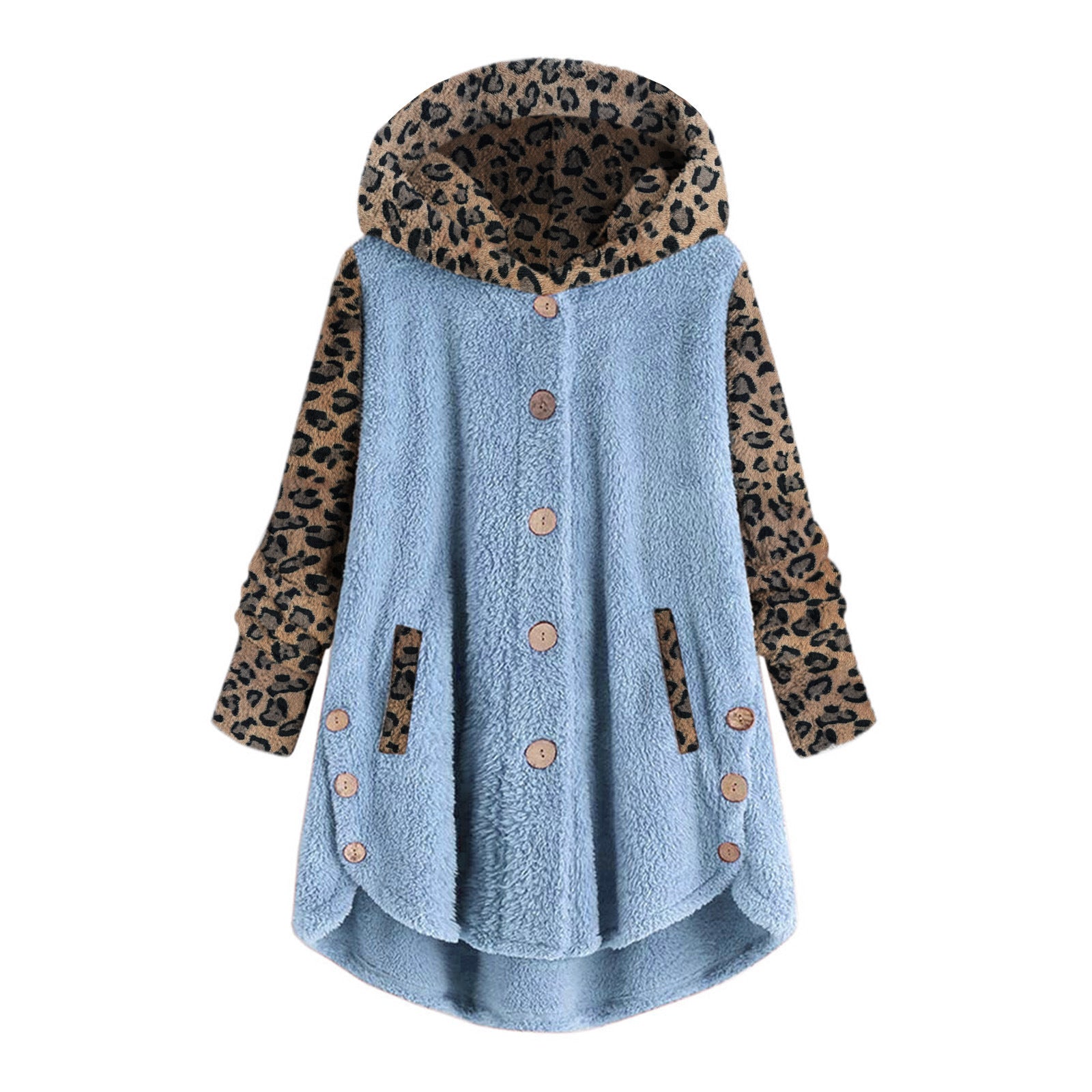 Fiona Leopard Accent Sherpa Coat