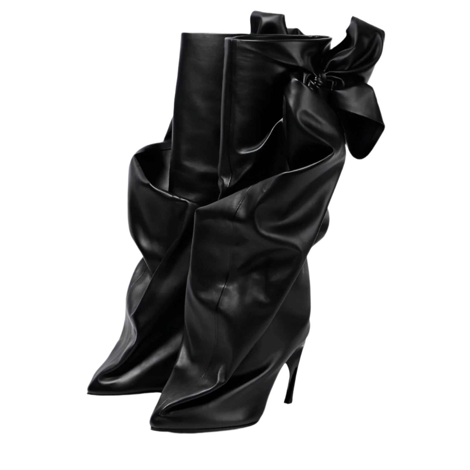 Ariana Bow Slouchy Leather Boots