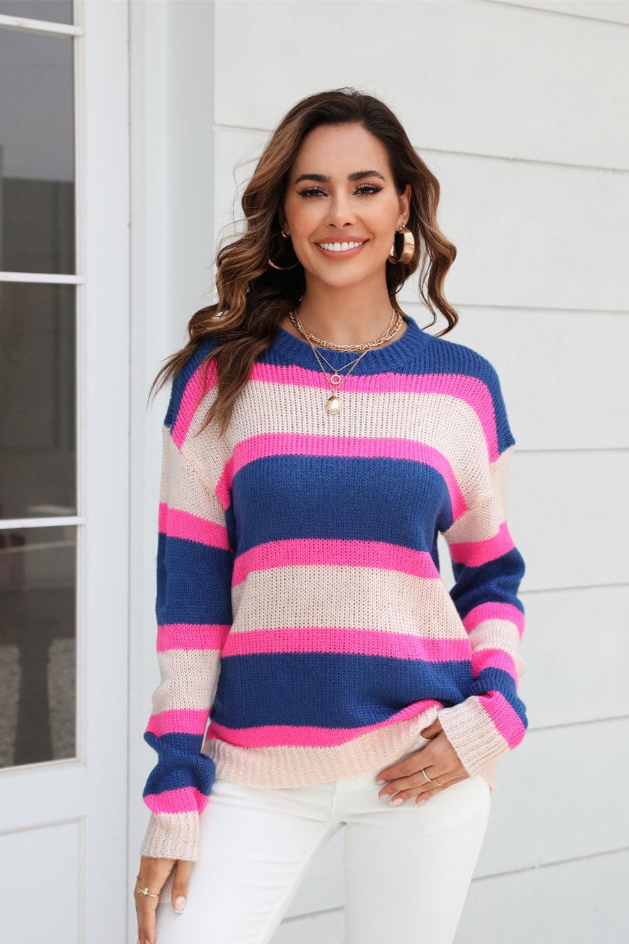 Lily Striped Knit Sweater