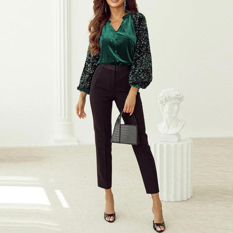 Isabella Sequin Velvet Top