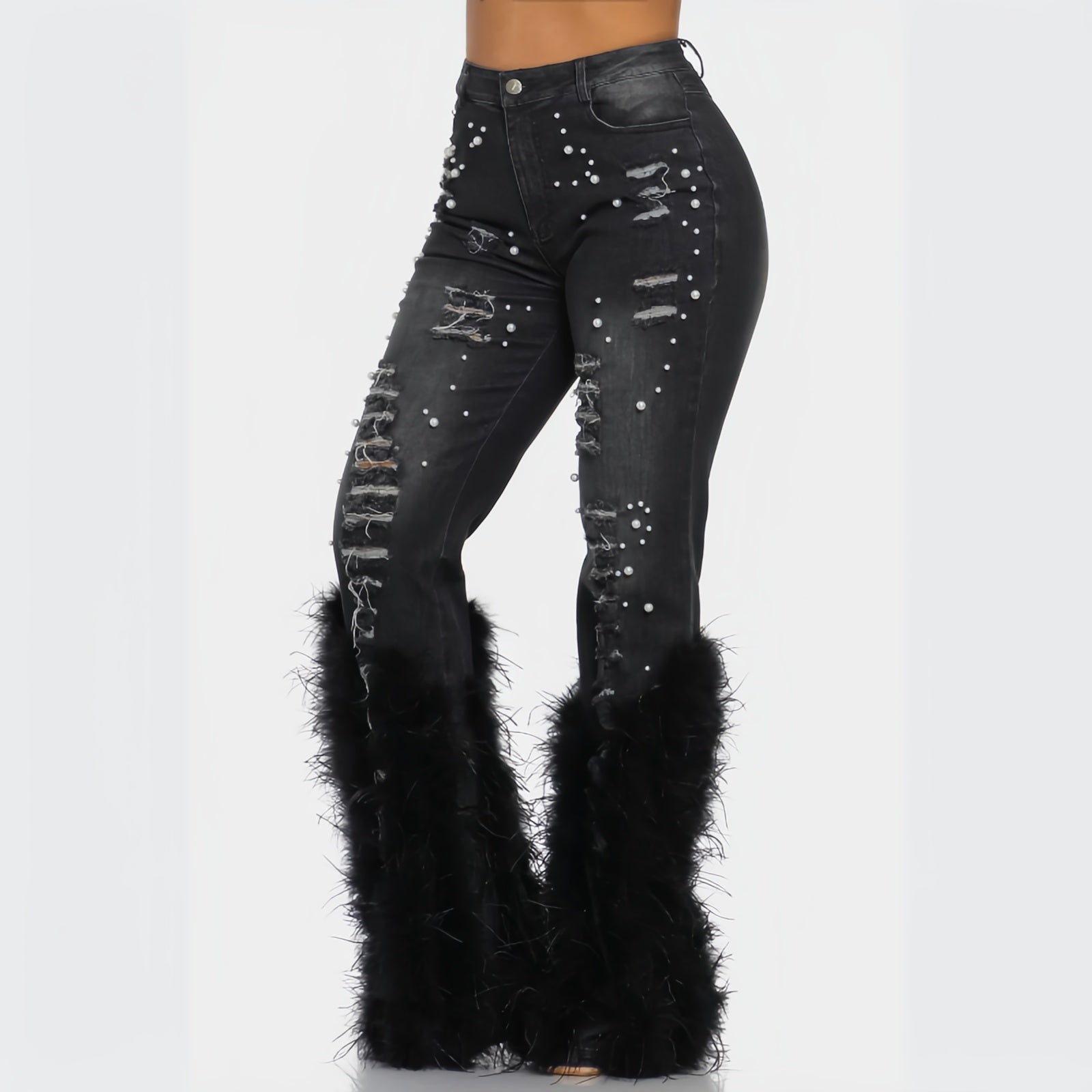 Isabella Feathered Flare Jeans