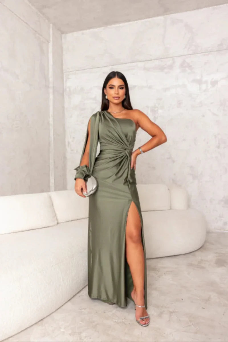 Amara One-Shoulder Evening Gown