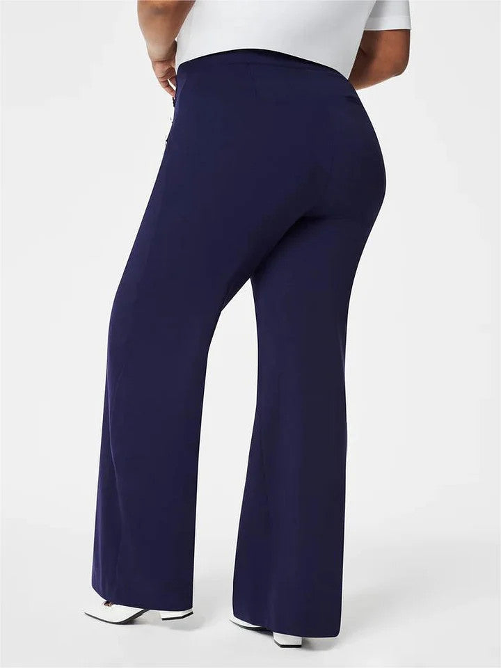 Sophia Button-Detail Wide-Leg Pants